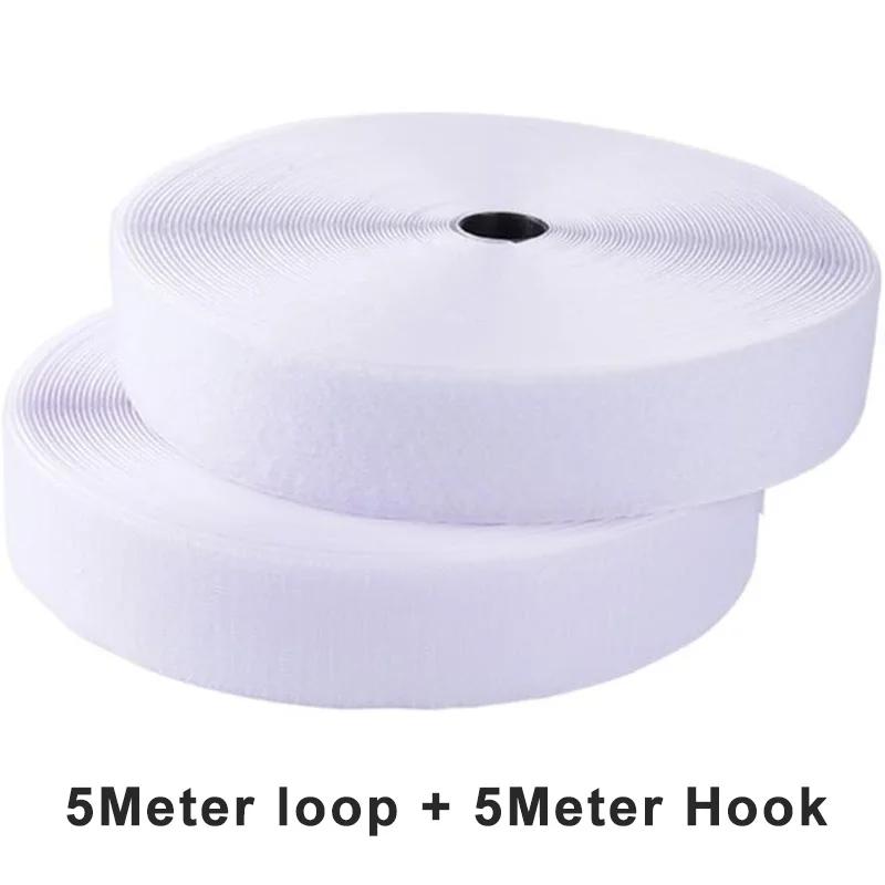 5Meters/Lot Sew On Hook and Loop Tape Non-Adhesive Fastener Tape 16/20/25/30/38/50mm Nylon Strips Fabric Tape DIY Crafts