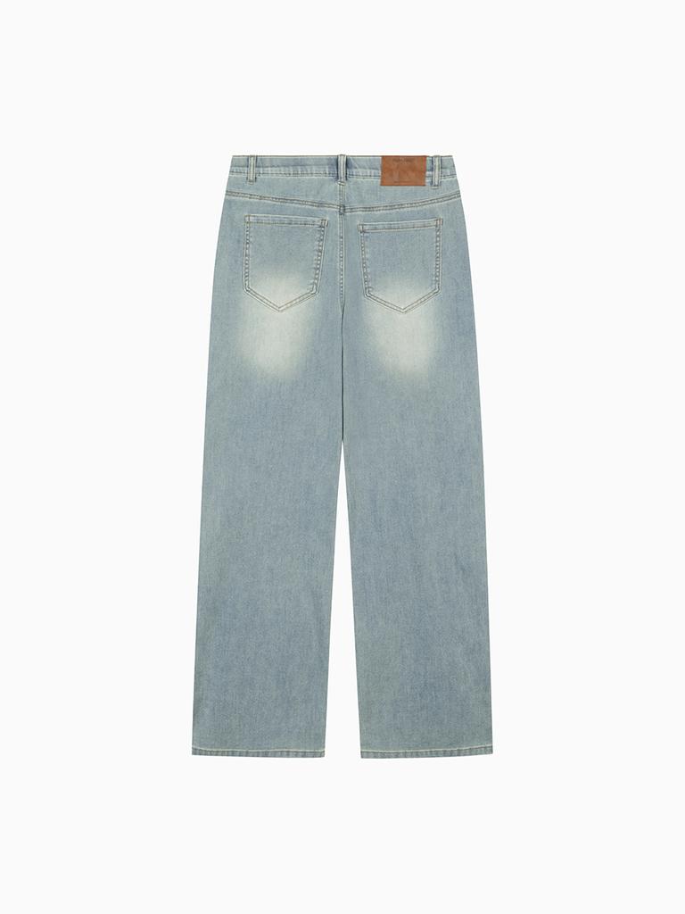 HANGTEN Men'S Elastic Waist Ultra Soft Wide Denim Pants_295(10570-055-404-10)