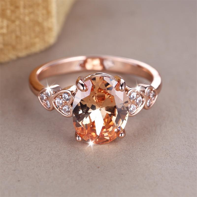 

Oval love ring on both sides, simple personality and elegant ring no. 6