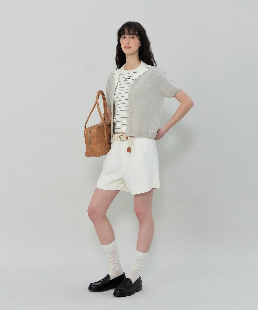GROVE Cave Denim Shorts (Ivory)