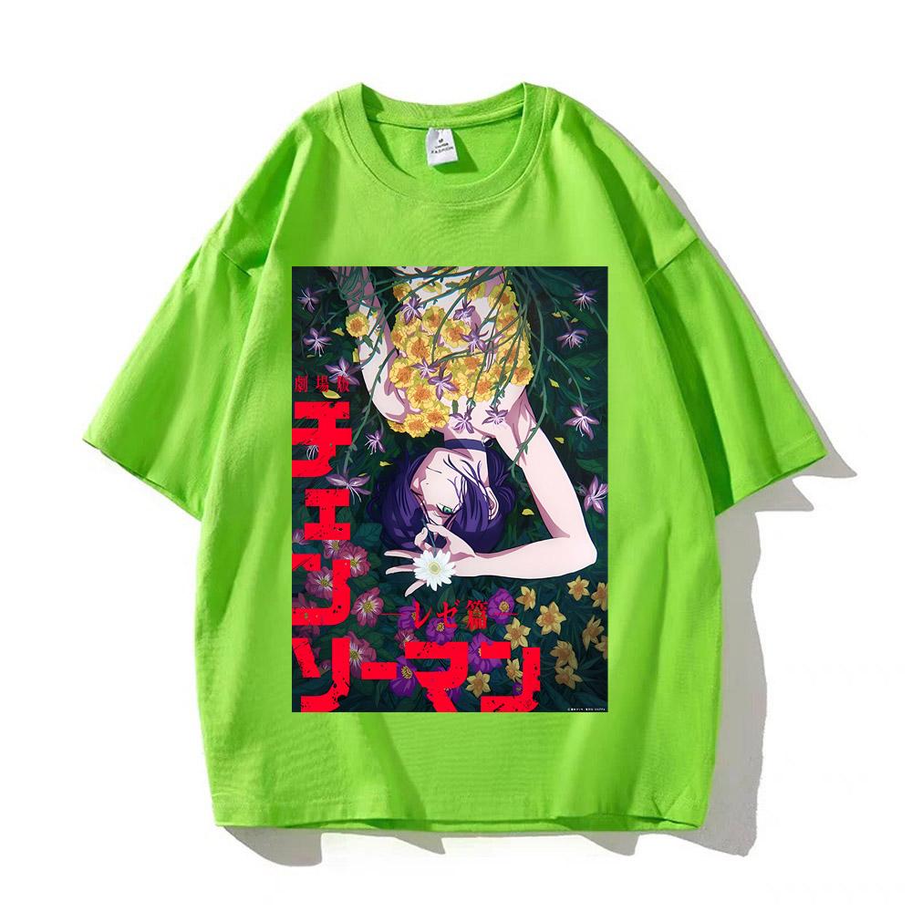 Anime Chainsaw Unisex Reze T Shirts Kobeni Tshirt Unisexga Denji Power T Shirt Makima Tops Tees High Quality Cotton Tshirt