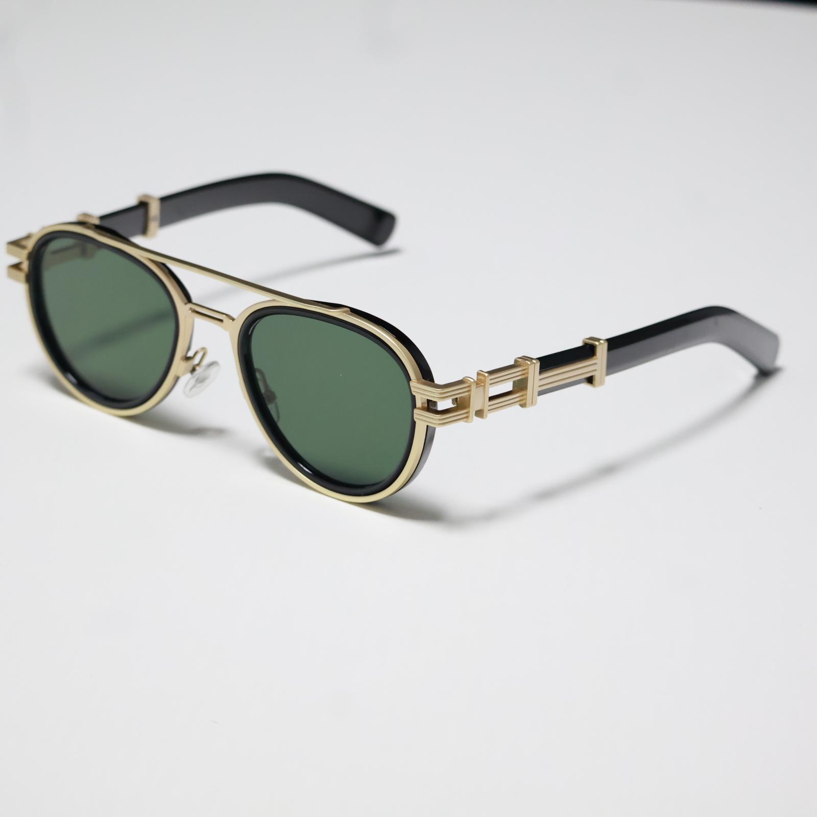 

JYL TS Мужские Ретро Двойной Мост Овальные - Металлическая Рама Защита от Солнца BLS-3640 c-3839 топаз