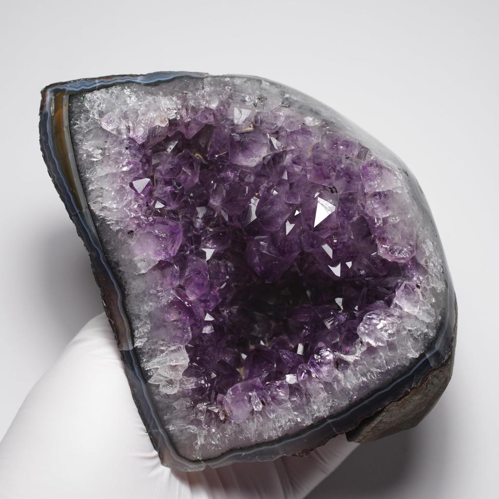stone Natural Mineral Amethyst Cluster Uruguay Crystal of a [N2 Natural] (Amethyst Geode) - - (81 "One Kind" Approx. 953g, 93x101x88mm)