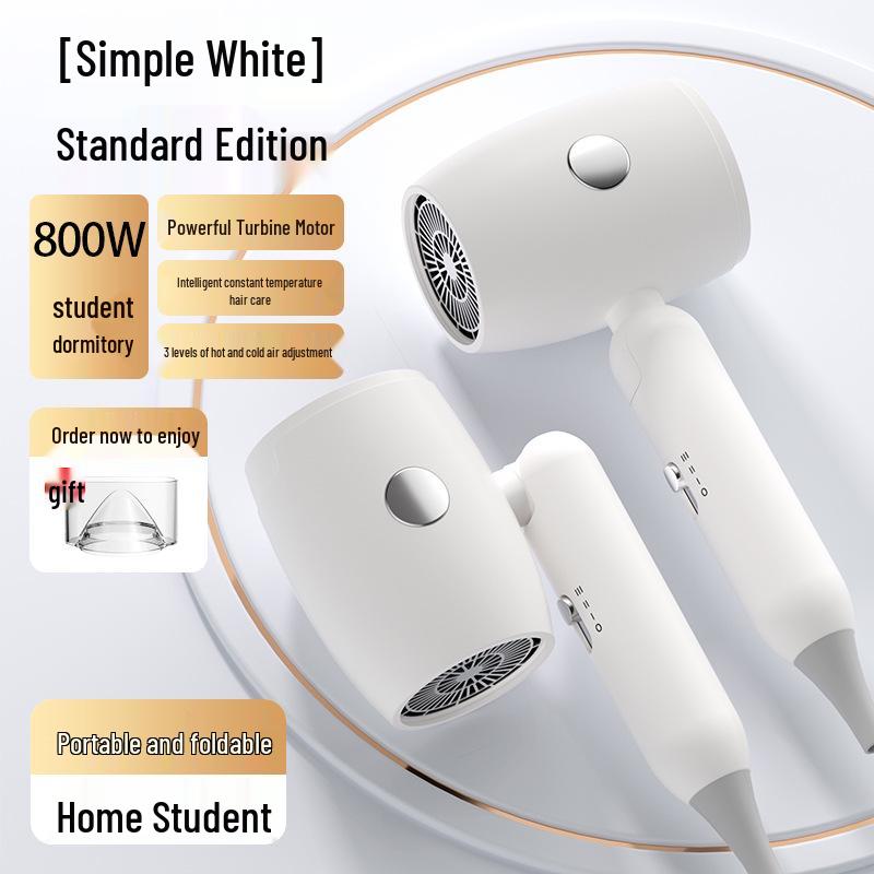 Leistungsstarker faltbarer Haartrockner mit Blaulicht - Tragbar für Studentenwohnheime