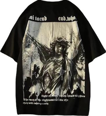 Gotisches Lässiges Lockeres Übergroßes T-Shirt Schwarz