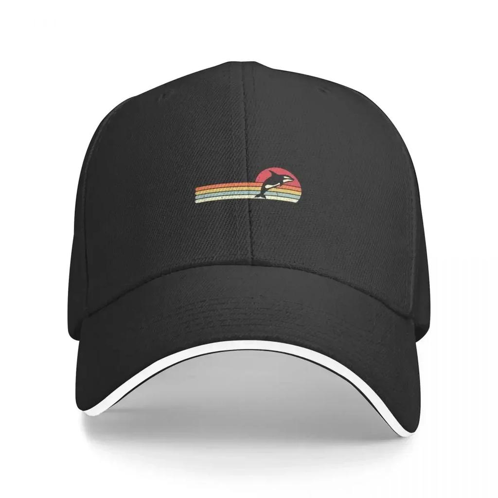 Orca Retro Style Killer Whale Vintage Baseball Cap Visor Sun Hat For Children Golf Hat Man Women's Golf Wear Men's