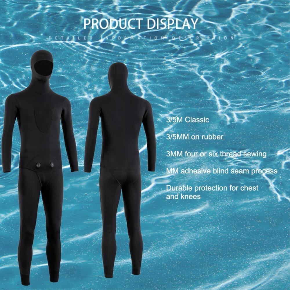 Professional Diving Suit Men’s Deep Diving Warm Wetsuit Cold-Proof 3mm Thickened One-Piece Snorkeling Fishing and Hunting Suit