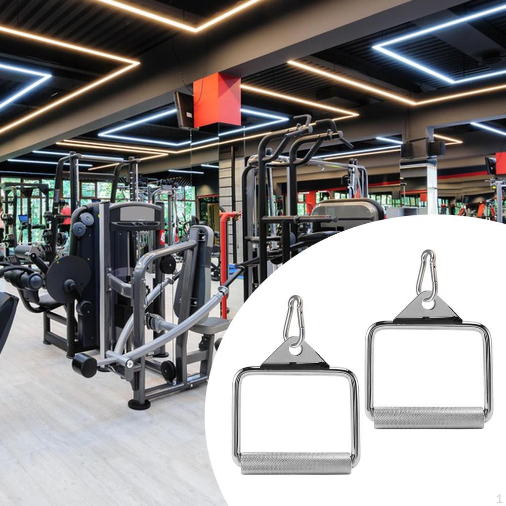 LAT Pull Down Attachment, Comfortable Grip D Handle with Carabiner for Strength Training