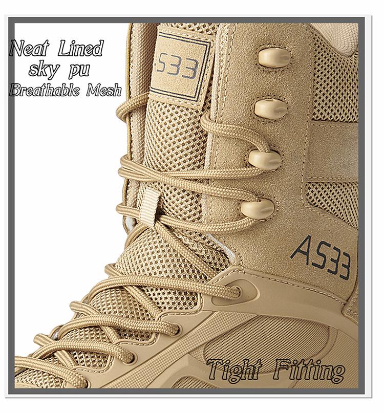 Men's Tactical High-Top Waterproof Boots - Breathable Combat, Desert, Hiking, and Outdoor Shoes