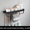 Miling 50cm Space Aluminum Kitchen Storage Shelf with Hooks