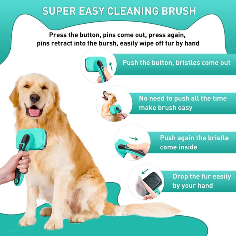 Pet Automatic Hair Removal Brush Open Knot Comb Retractable Massage Comb Grooming Supplies For Cat