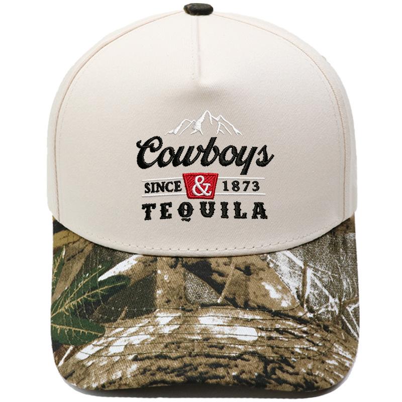 Cowboys & Tequila Cappellino da camionista Ricamo sulla visiera Abbinamento colori vintage Berretto da baseball Maschio Femmina Casual