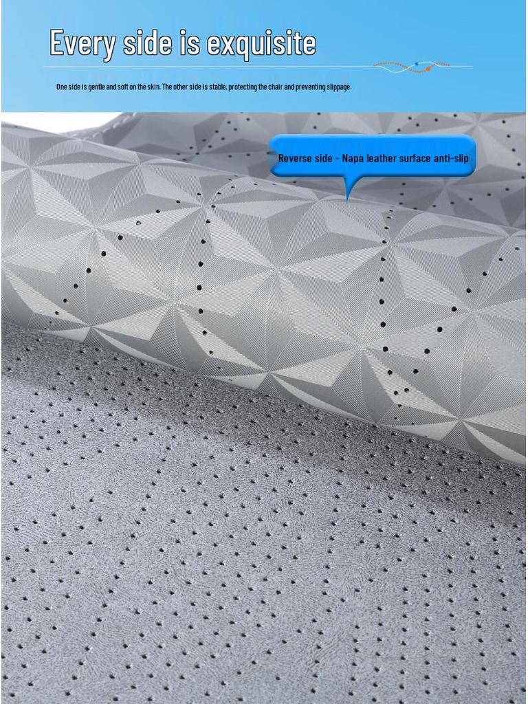 Suede Car Seat Cushion - All-Season, Breathable, Luxury Design with Small Waist Support
