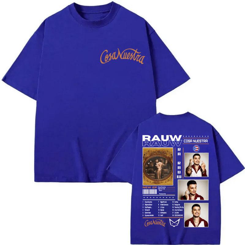 Rapper Rauw Alejandro Cosa Nuestra Merch T Shirt Men Women Clothing Fashion Hip Hop Tshirt Summer High Quality Cotton Tshirts