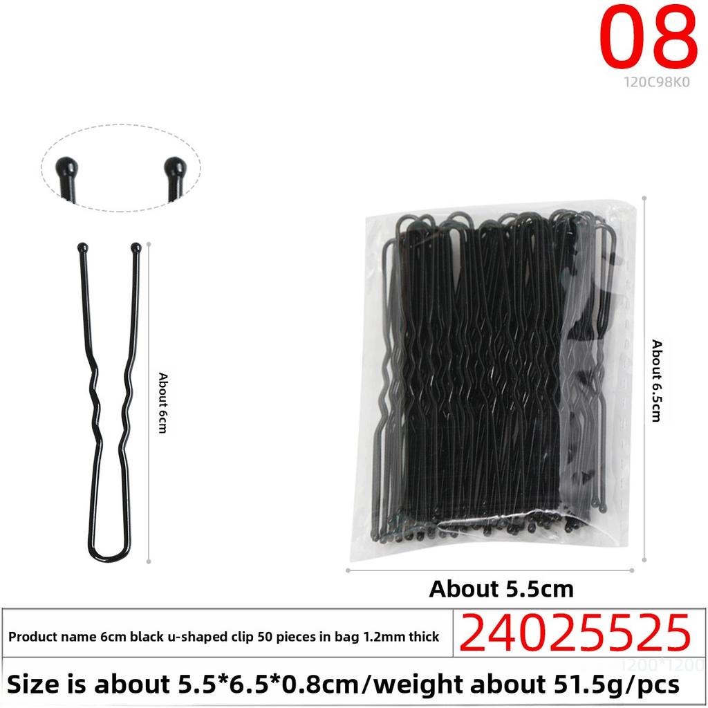 Black Steel Clip Box Contains A Straight Clip for The Bride's Updo Hairstyle Bangs Clip Wavy Hair Clip and Hair Accessory