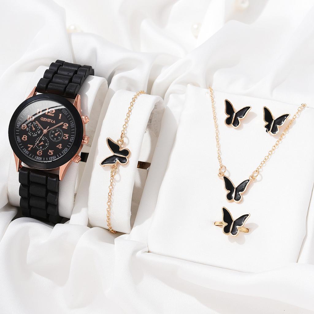 

Ready StockJam Tangan Perempuan Силиконовые женские часы Бабочка Аксессуары Модные часы Набор Женские часы Спортивные наручные часы Кварцевые часы