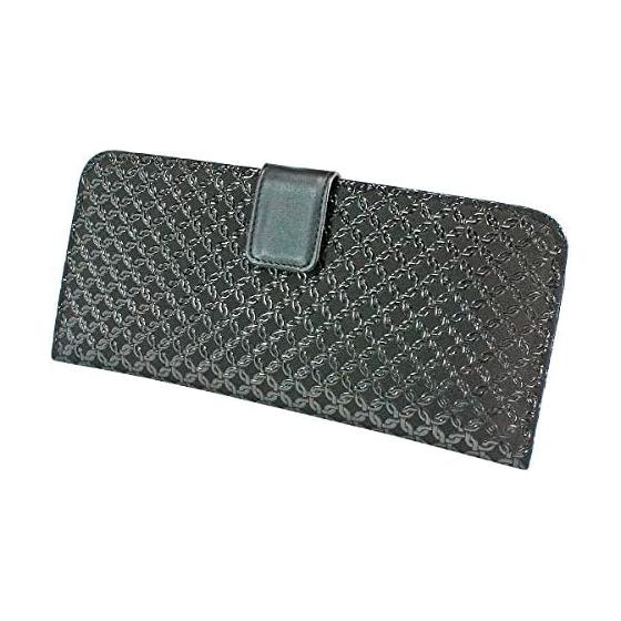 Inden-ya Inden Long Wallet Thin Deer Leather Black x Black Lacquer Ring Pattern Small 2107-01-177 Black x Black Lacquer Ring Pattern Small Bill