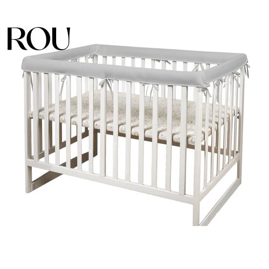 Copertura per Sbarre Lettino Dentizione Bambino 1 Set Copertura Traspirante in Rete per Culla, Morbido Protettore per Sbarre con Rivestimento Spesso Imbottito, Tappetino per Letti Toddler, Protezione Angoli Collisioni Cameretta