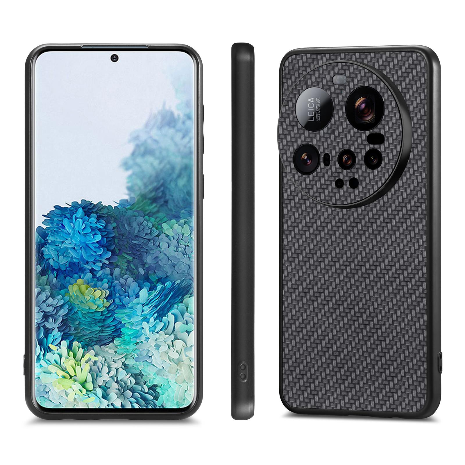 

For Xiaomi 15 Ultra Case Carbon Fiber Texture PU+PC+TPU Phone Back Cover Green