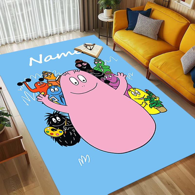 Custom Name Colorful Creatures Living Room Non-Slip Area Rug Soft Carpet for Bedroom Kids Playroom Sofa Office Home Decor Doormat