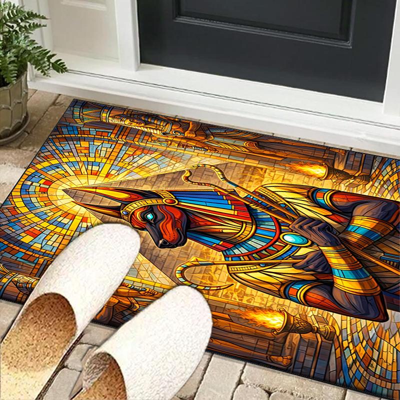 Ancient Egyptian Pharaoh Office Rug Chair Mat, Game Carpet, Suitable for Front Door, Bedroom, Living Room, Desk, Holiday Gift