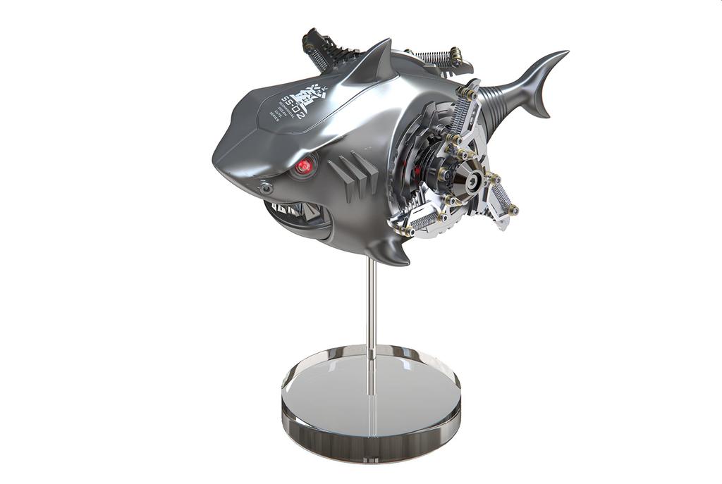 ZERO PLAIN Mechanisch Ozean Niedlich SS 02B Hai Silber ABS PE Acryl Metall Vollständige Figur Nicht Maßstabsgetreu & & & Vorbemalt