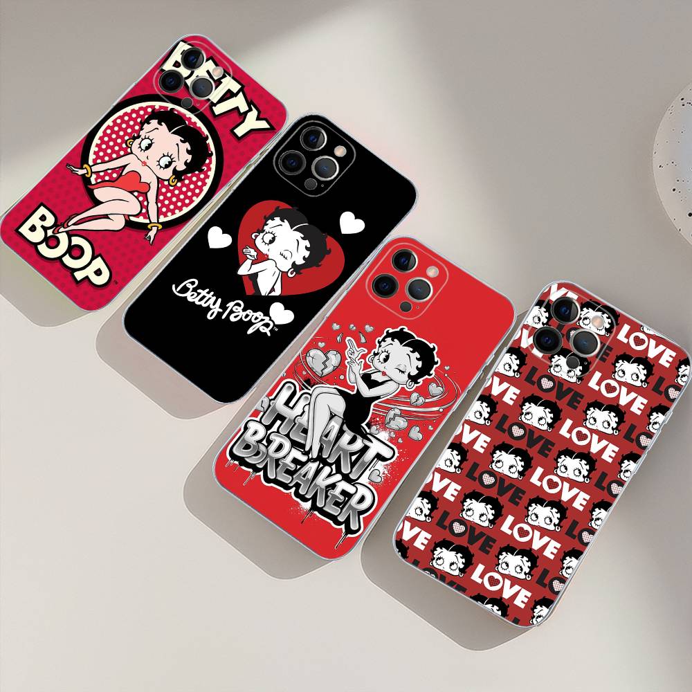 Animation B-Betty Boop Transparent TPU Phone Case For IPhone 17 11 12 13 14 15 16 Pro Max 16 Plus Cover
