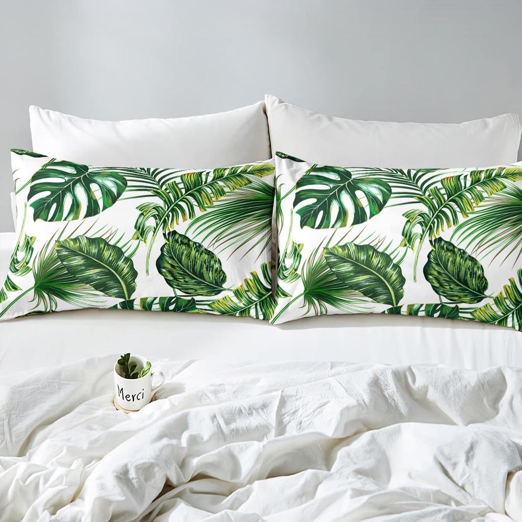 Palm Leaf Banana Leaf Bedding Three-Piece Quilt Cover
