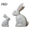 Soft Desktop Decoration Rabbits 2Pcs Distressed Rabbit Statue, Vintage Bunny Figurines, Easter Decorations, Rustic Staggered Height