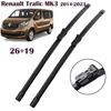 26"+19" Frameless Wipers for Renault Trafic MK3 2014-2023, Fits Opel Vivaro, Fiat Talento, Nissan NV300, Vauxhall Vivaro