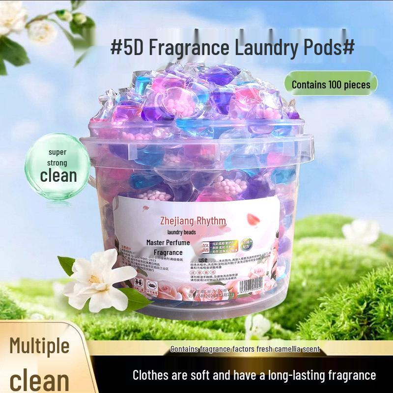 5-in-1 Laundry Pods: Long-lasting Fragrance, Stain Removal, Softening, Antibacterial & Mite Elimination Detergent Beads