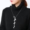 Korean Style Autumn-Winter Pearl Leaf Tassel Necklace