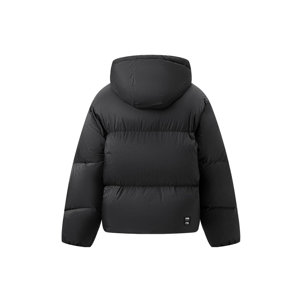 Li Ning Einfarbige Lässige Kurzdaunenjacke mit Reißverschluss Unisex Jacken Schwarz AYMT419-2