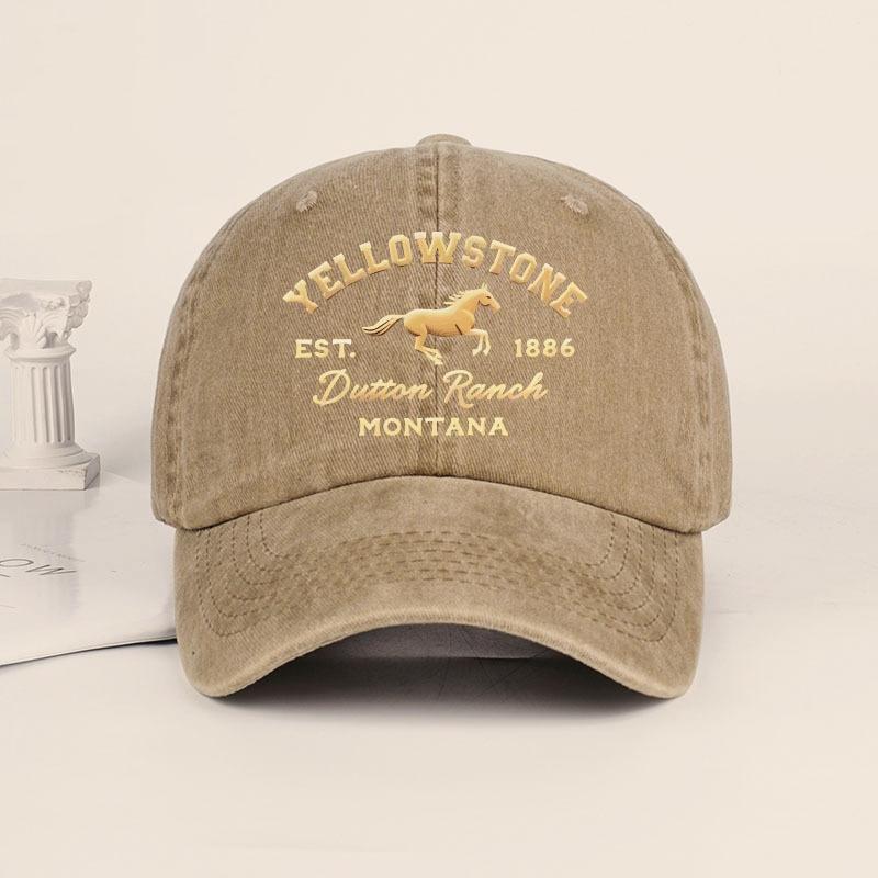 Yellowstone Horse Print Washed Baseball Cap Lightweight, Breathable, Loose And Comfortable