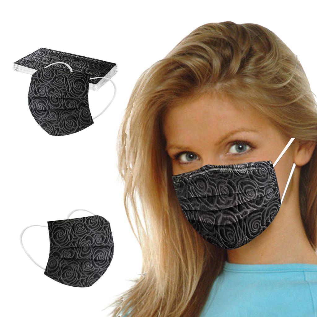 Adult Man Women Rose Mask Disposable Mask Industrial 3Ply Ear Loop 10PCS Mask