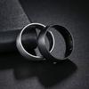 Black Wedding Band Engagement Stainless Steel Ring for Women Men