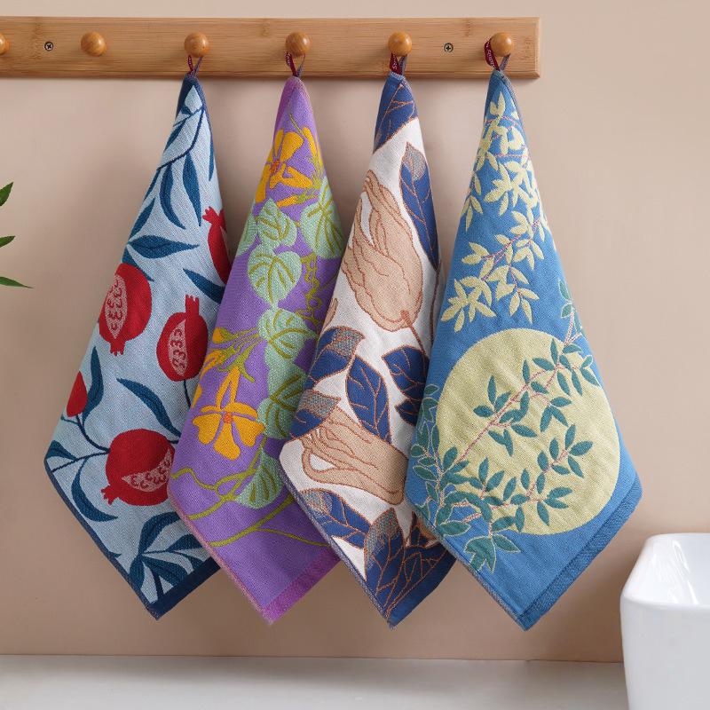 34X40Cm Large Hand Towel Kitchen Towel 4Layer Cotton Gauze Pure Cotton Dish Cloth Quick Dry Decorative Tea Towel Home Restaurant