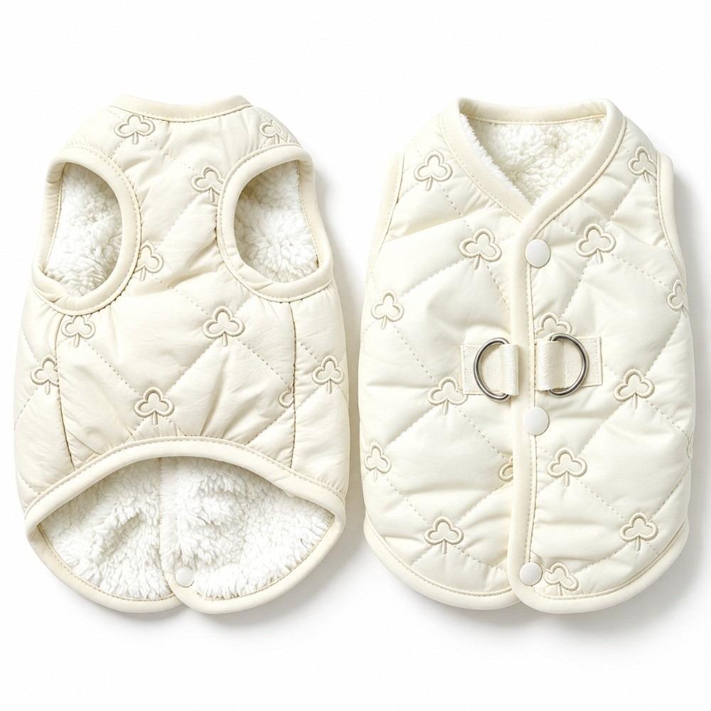 Embroidery Teddy Bear Coat Thickened Puppy Clothes Vest New Cat Vest Winter