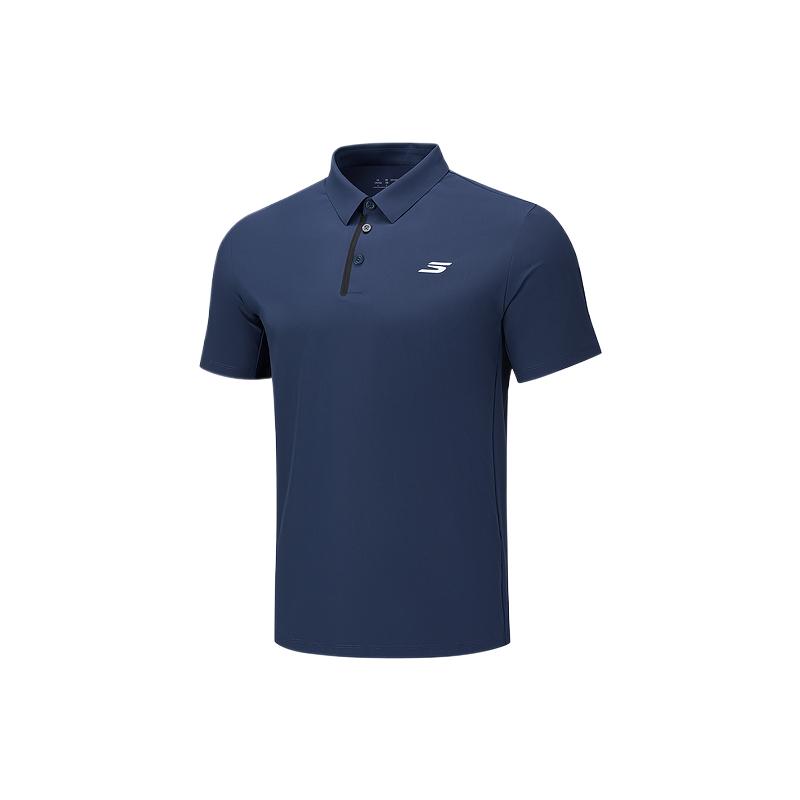 Skechers Solid Color Moisture-Wicking Quick-Dry Polo Shirt Men tops P226M262-00DU L