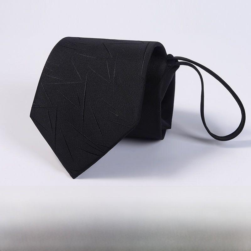 Polyester Striped Tie For Men Business Formal Wear With Zipper Closure For Office And Wedding