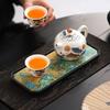 Creative Kung Fu tea set Absorbent tea tray Household dry brewing plastic ceramic quick drying tea tray Small