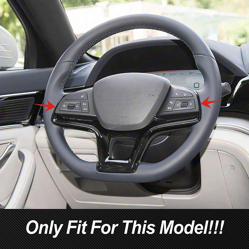 Styling Steering Wheel Buttons Frame Decoration Cover Trim For BYD Song PLUS Pro  Carbon Fiber Color Interior Accessories
