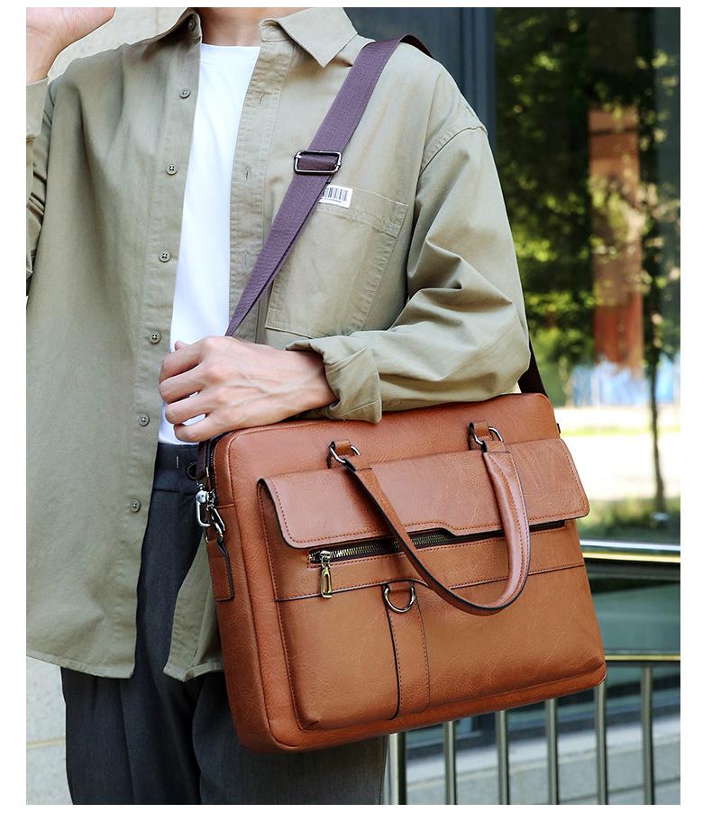 2024 Heren Aktetas: Veelzijdige Schouder-, Crossbody- en Rugzak voor Zaken, Laptop en Bestanden