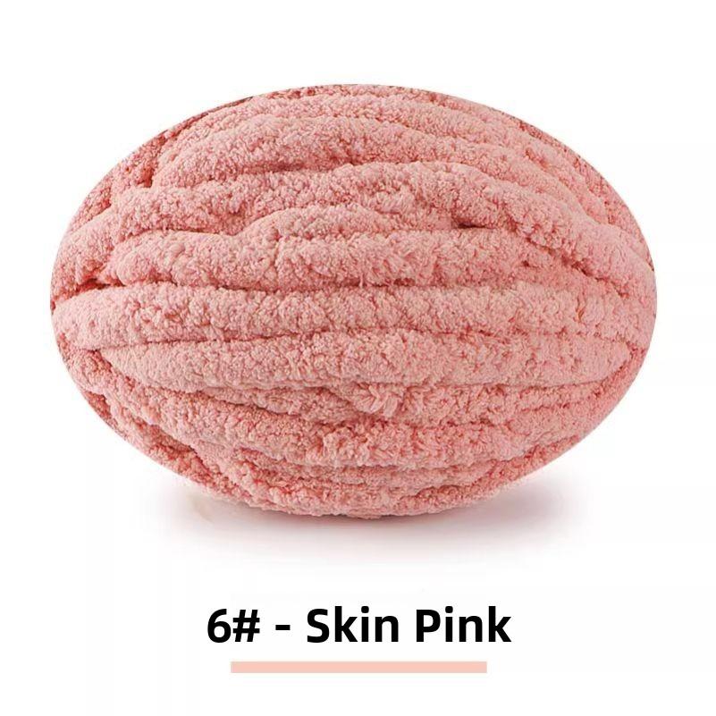 Handmade DIY Rainbow Adient Yarn Scarf Tail Line Finger Knitting Cozy Nest Cuion Thi Ice Strip Yarn