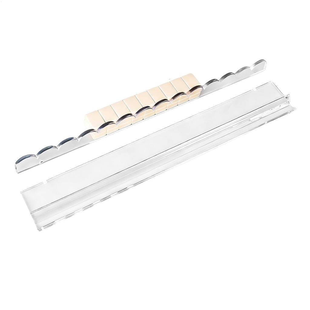 Transparent Acrylic Mahjong Rack with Magnetic Pusher 3-in1 Mahjong Tile Pusher & Organizer Quick Setup for Home Use