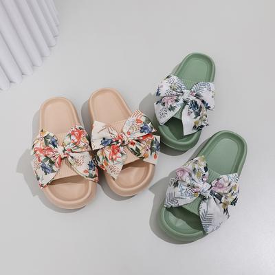 4,5 cm storio padu madingos šlepetės su kaspinėliu moterims vasarai, minkšto paduko sandalai namų naudojimui, didelio dydžio avalynė