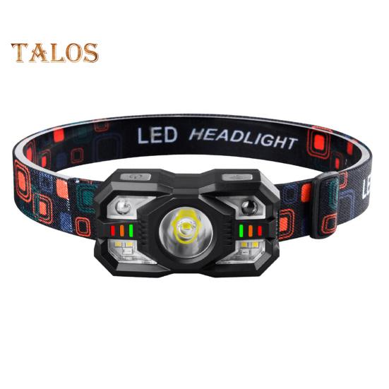 

Светодиодный налобный фонарь с красным светом, супер яркий, высокий люмен, 5 режимов освещения, датчик движения, водонепроницаемый, перезаряжаемый светодиодный налобный фонарь чёрный