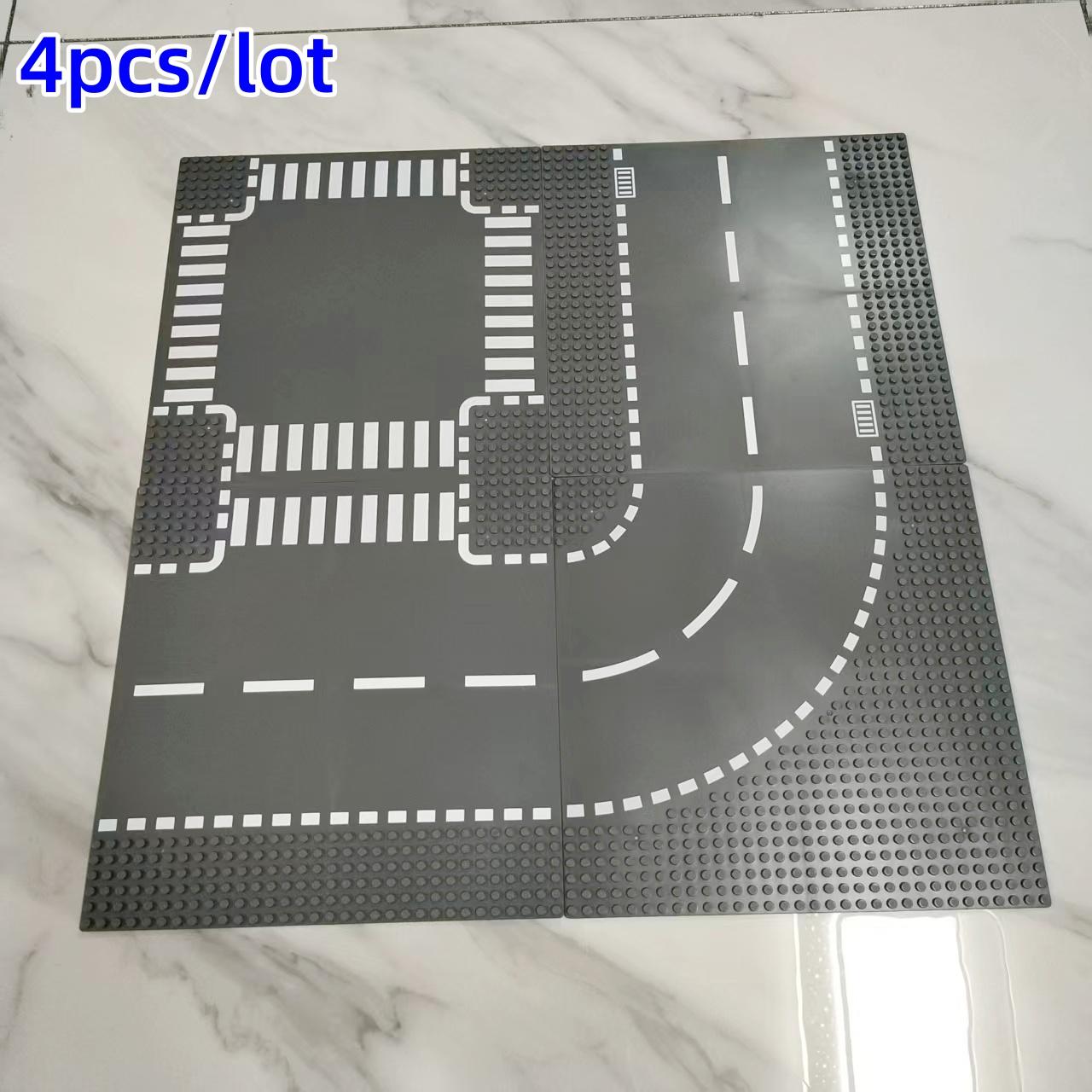 

Детские игрушки строительные блоки Базовая пластина Город Улица Сцена Перекресток D-образный перекресток Прямой поворот Совместимо с