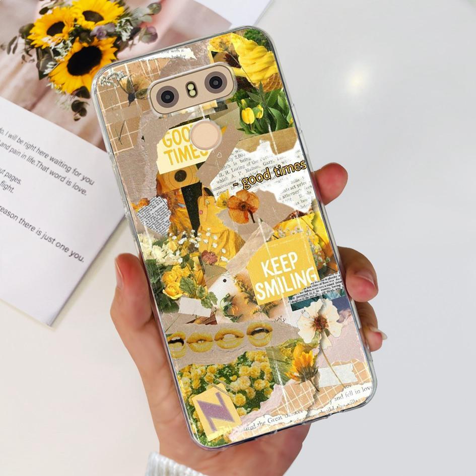 For LG G6 Plus Case LGM-G600K Phone Cases Popular Flower Soft Silicone Clear Protective Shell For LG G6 G 6 LG6 LGG6+ Back Cover