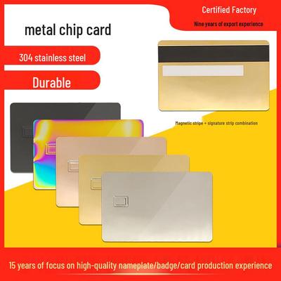 Premium 24K Gold-Plated 304 Stainless Steel Credit Card with IC Chip & Magnetic Stripe